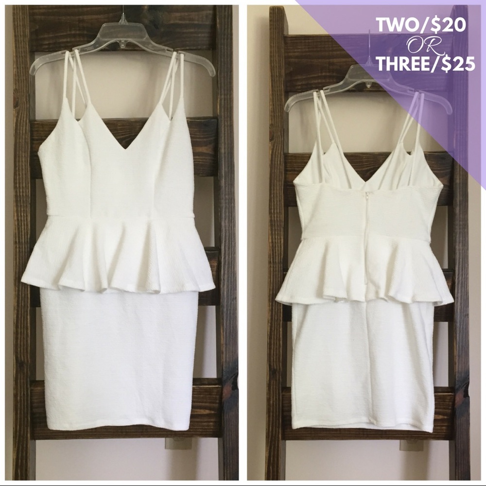 NWOT White Peplum Dress